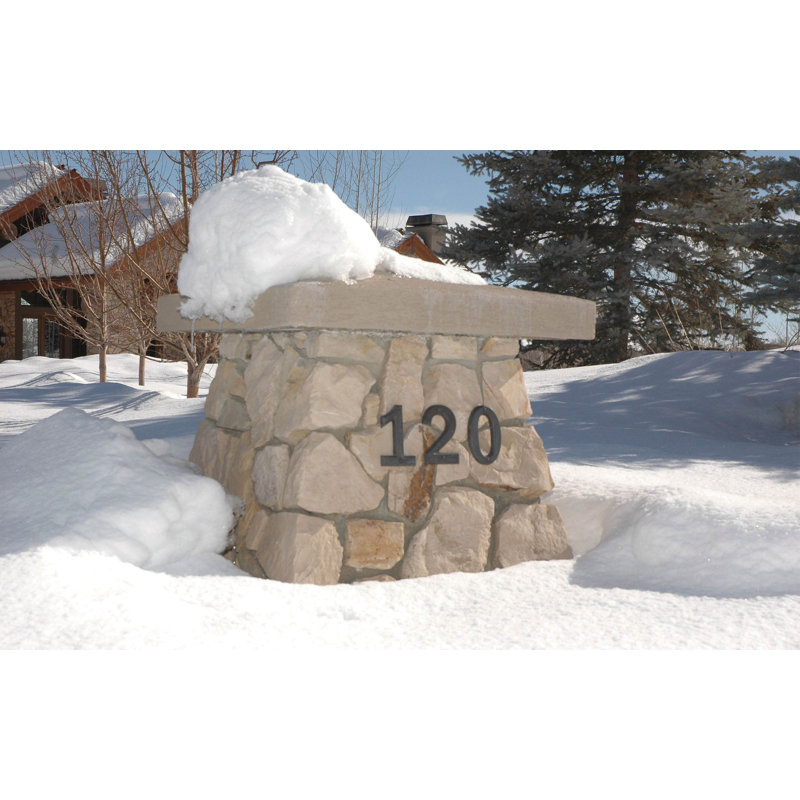 6" Surface Mount House Number, White Bronze Brushed, 3