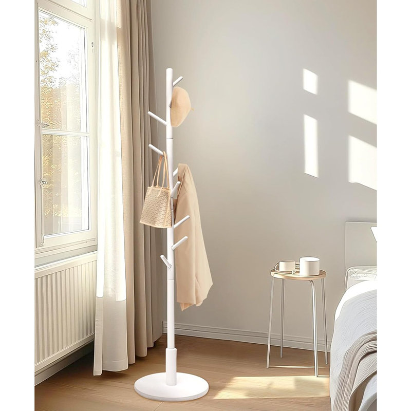 Portemanteau réglable en bois de hêtre blanc