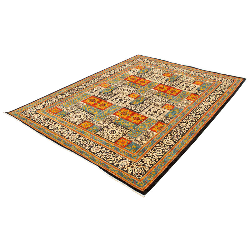 Tapis décoratif en laine de conception unique 9 pi 2 po x 11 pi 7 po Casea noué à la main New Age de Lahore