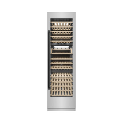 ZLINE Autograph 24 in. Stainless Steel 100 Bottle Column Wine Cooler w/ Black Accents