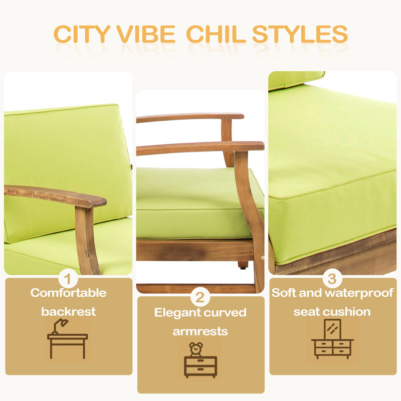 Ensemble de 2 chaises club, Vert, Brun