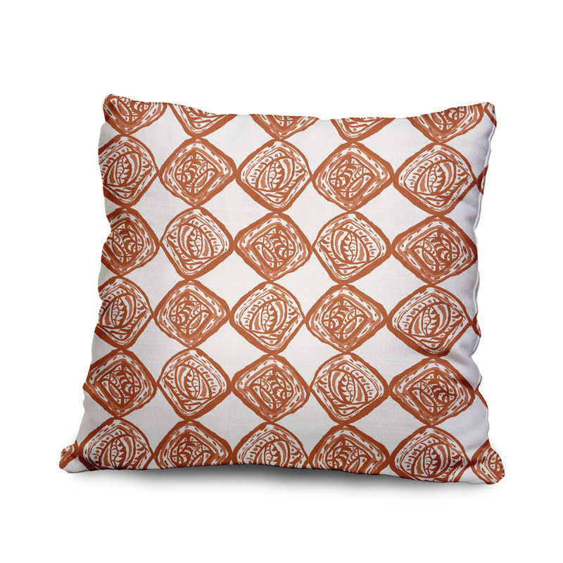 Geometric Reversible Throw Pillow, 20" x 20", Orange