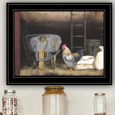 Reproduction d'art encadrée de poulet