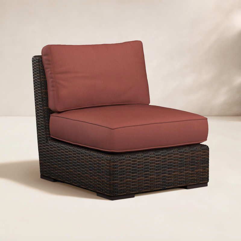 Parris Armless Patio Chair with Sunbrella® Cushions, Canvas Henna Sunbrella® Canvas