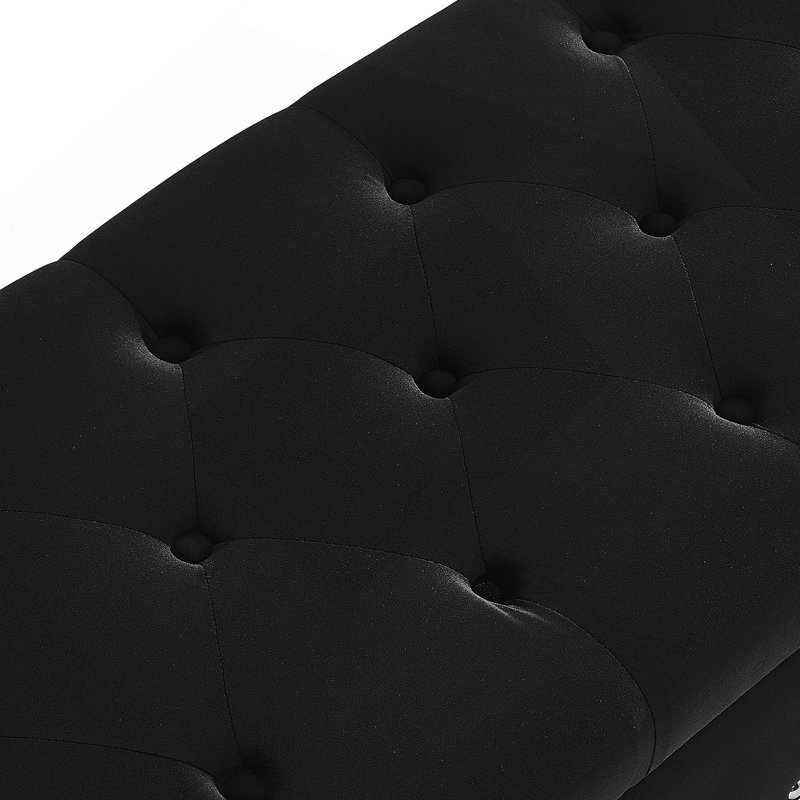 Banc capitonné avec rangement, Noir