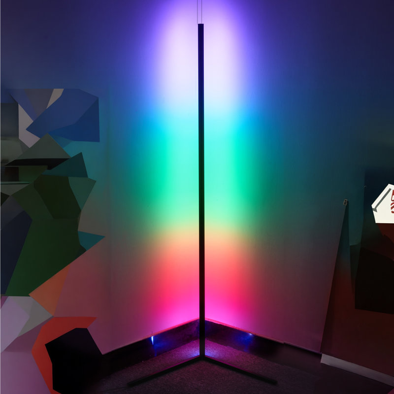 Lampe sur pied à colonne 55 po Mackinzi, Noir