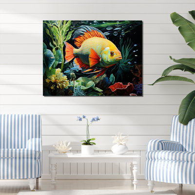 Poissons sous l'eau au pays des merveilles - poisson, art mural