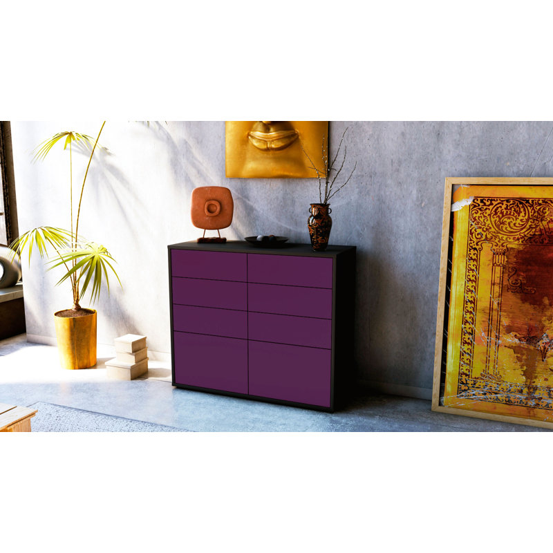 Ravenwood 92cm Sideboard, Anthracite/Purple