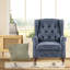 Button-Tufted Wingback Accent Chair - Solid Wood Legs with Rolled Arm &Thick Padded Cushion-987606975-996837706