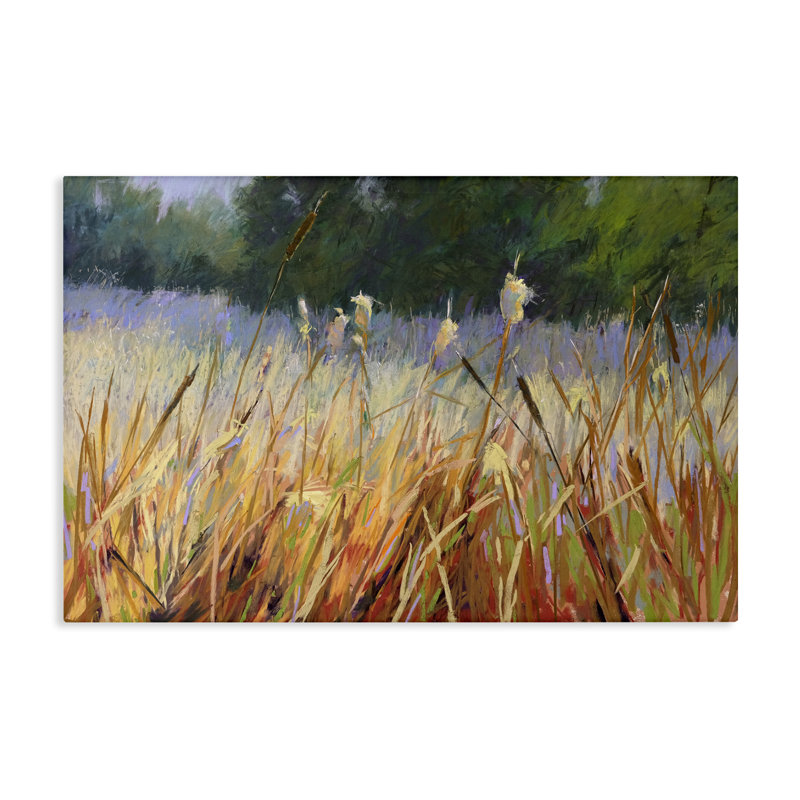 Art mural sur toile Country Reeds par Carol Strock Wasson, H 30 po x l 45 po