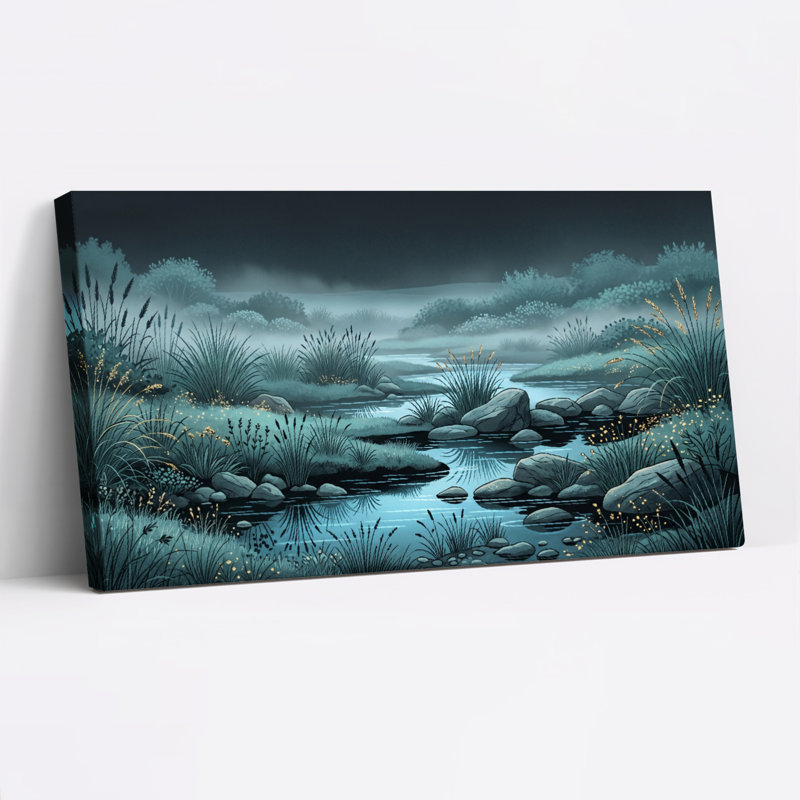 Night Stream, reproduction d'art sur toile, ensemble de 1, L 48 po x H 24 po, Wrapped Canvas