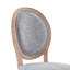 Chaise d'appoint rembourrée en lin à dossier de style roi Louis Agda-50997199