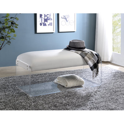 Chiou Suede Shelves Storage Bench