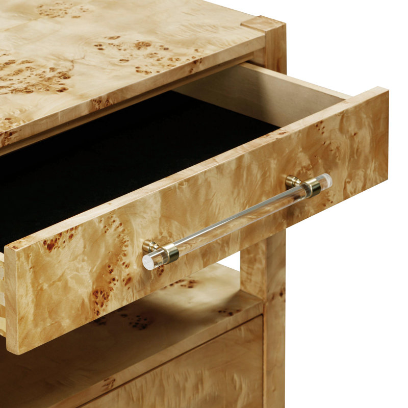 66cm W Solid + Manufactured Wood Bedside Table