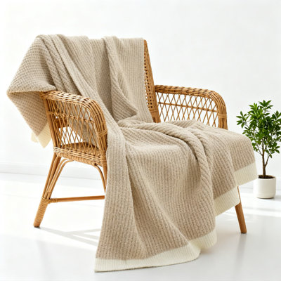 Chenille Waffle Knit Throw Blanket For Couch, Ultra Soft And Cozy Decorative Sofa Blanket, Breathable And Warm For All Seasons