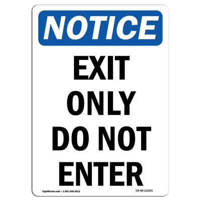 Exit Only Do Not Enter Sign
