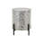Cole And Grey Mother Of Pearl Shell Handmade Inlay Abstract Accent Table With Black Legs
