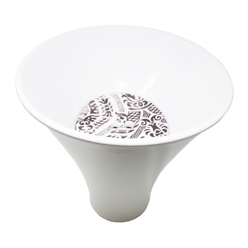 WS Bath Collections Deco 15.7'' Ceramic Circular Bathroom Sink, Damasco 2