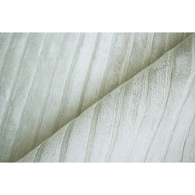 Striped Area Rug in Silver, Rectangle 10' x 14'