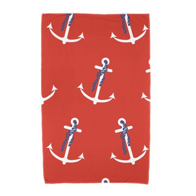 Serviette de plage à imprimé géométrique Ludwig Anchor Whimsy