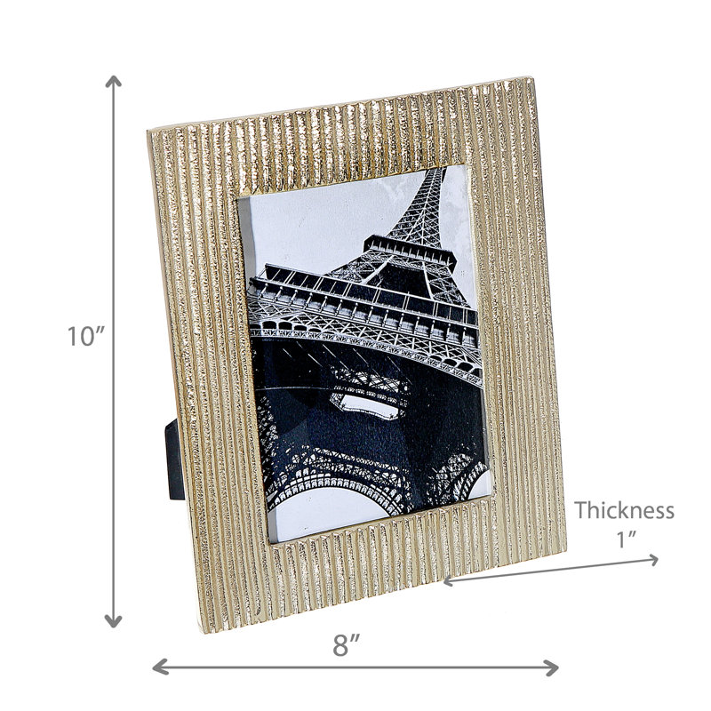 Cadre photo à rayures dorées, 5 po x 7 po