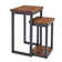 Sturminster 18" Wide Rustic Industrial Solid Wood Metal Frame 2 Piece Nesting Tables With Storage