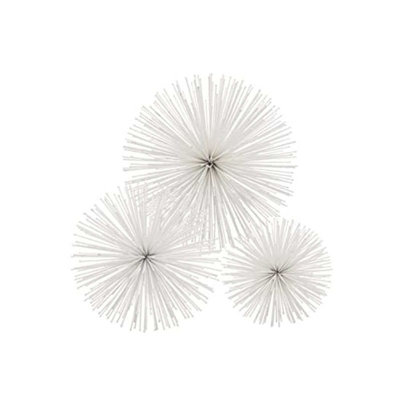 Grande sphère Erizo Spiked, H 10 po x l 10 po x P 10 po, Blanc