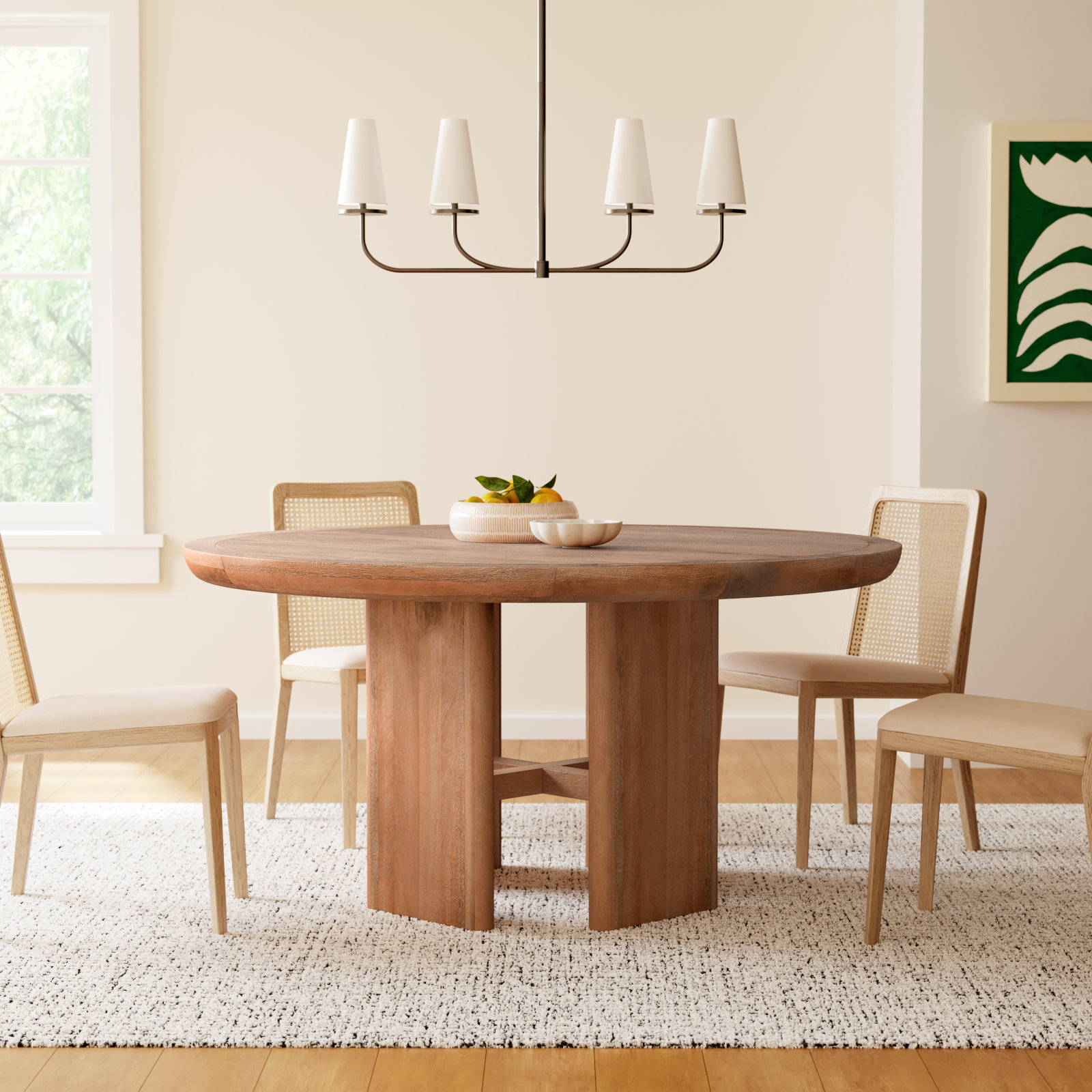 Luce 60'' Round Dining Table, Truffle Roast