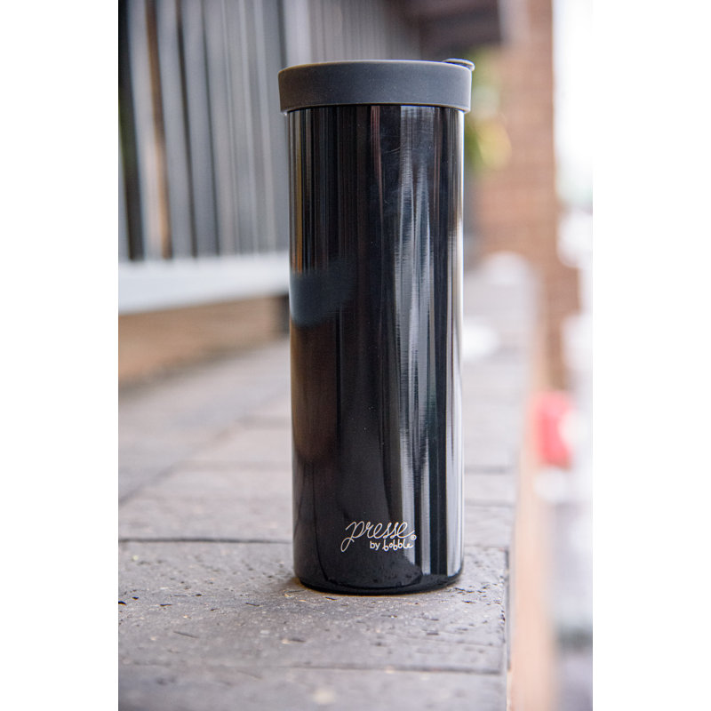 Tasse de voyage en acier inoxydable à triple paroi 14 oz French Presse, Noir lustré