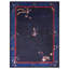 Classic Dark Blue Color with Special Details Chinese Culture Antique Peking Rug