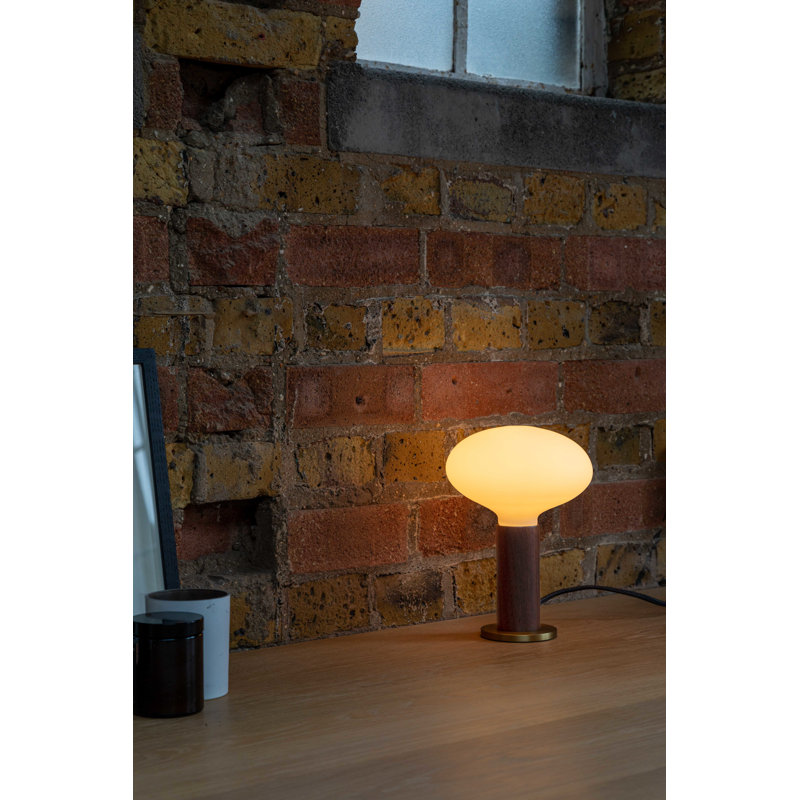 Knuckle Table Lamp In Walnut + Oval, Brown