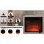 Meuble télé blanc pour foyer électrique, flamme réglable, pour téléviseur de 32 à 62 po, console de l 58 po x P 15,5 po x H 24,4 po, l 58 po, s'adapte au réglage de la vitesse de combustion de la flamme, aux compartiments de rangement-1693353073