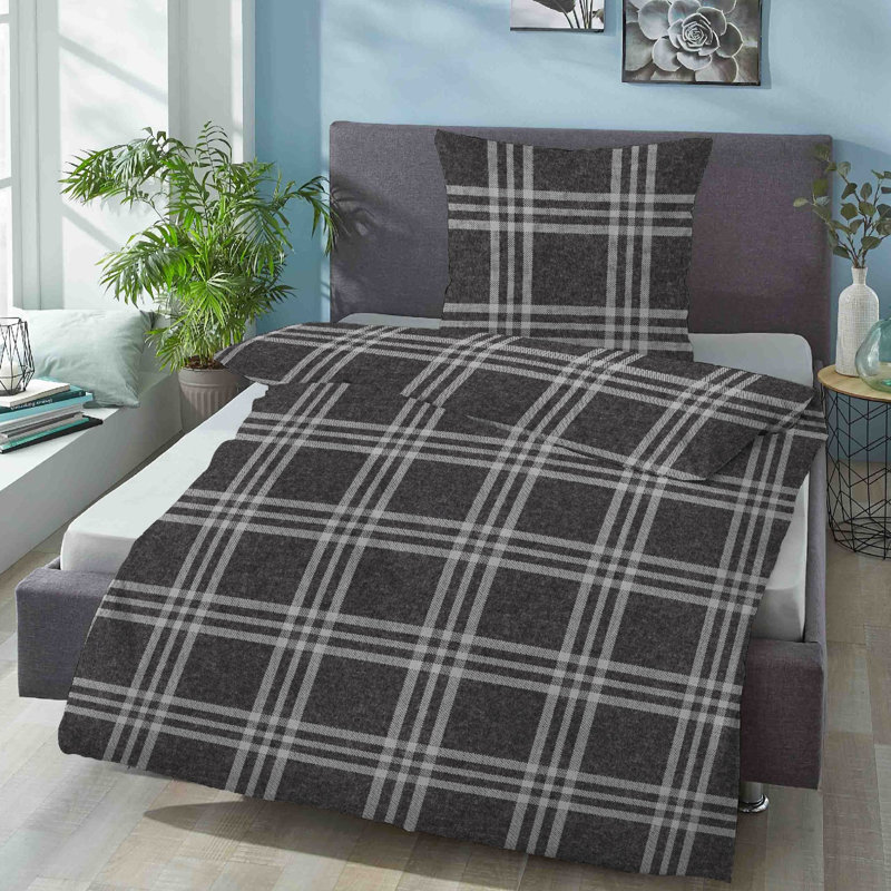 Flannel 30 TC Duvet Cover Set, 155 x 220cm, Titanium