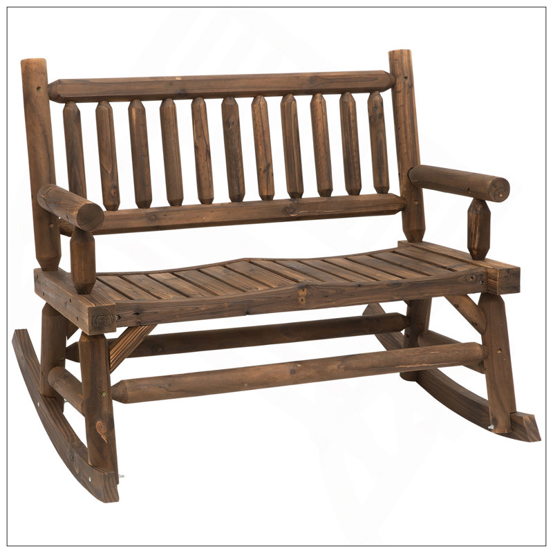 Chaise berçante en bois 2 personnes, Coloré