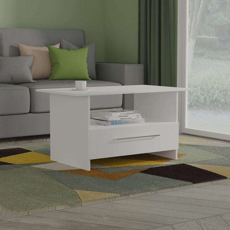 Stiner Coffee Table with Storage, White