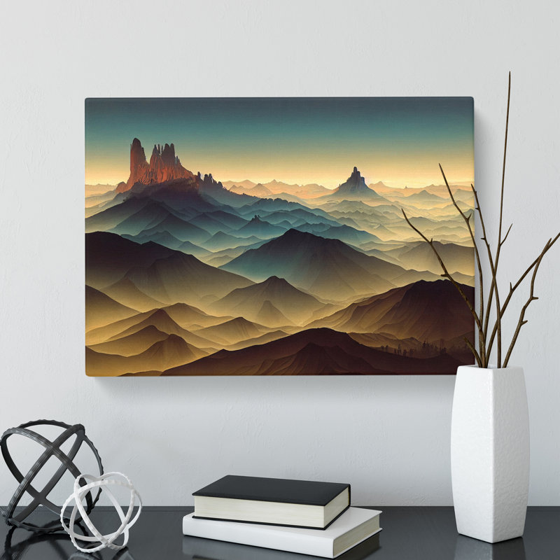 Dreamy Mountain Sunrise - Wrapped Canvas Print, 50cm H x 76cm W x 3cm D