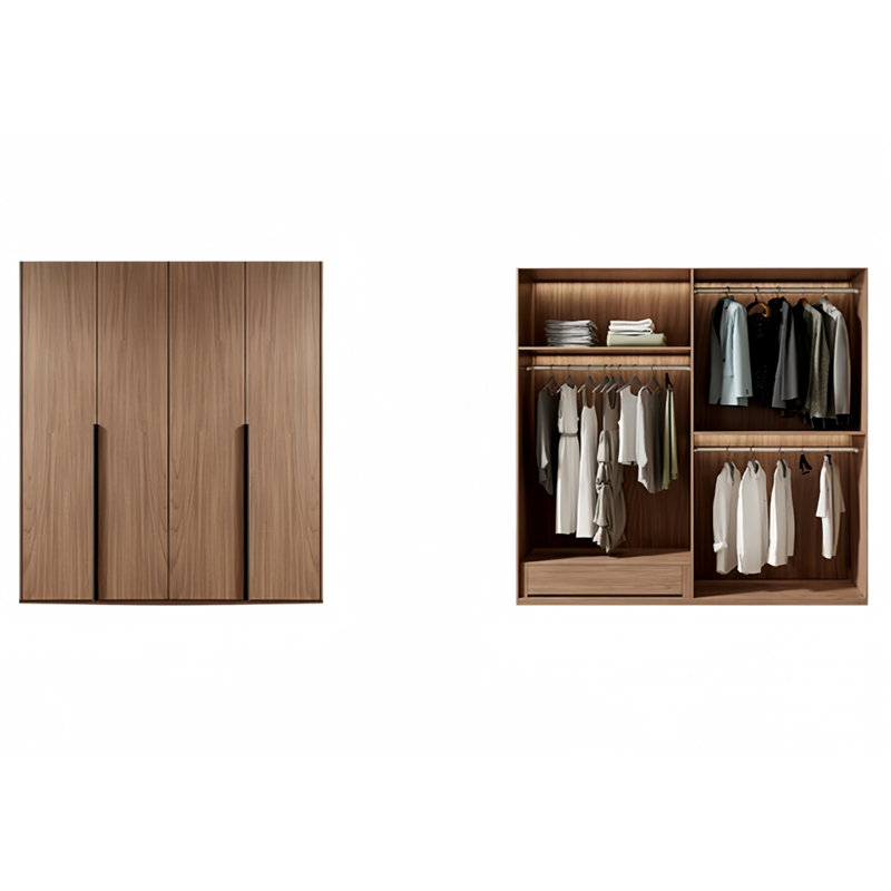 Armoire classique de couleur noyer simple, H 94,49 po x l 62,99 po x P 23,62 po