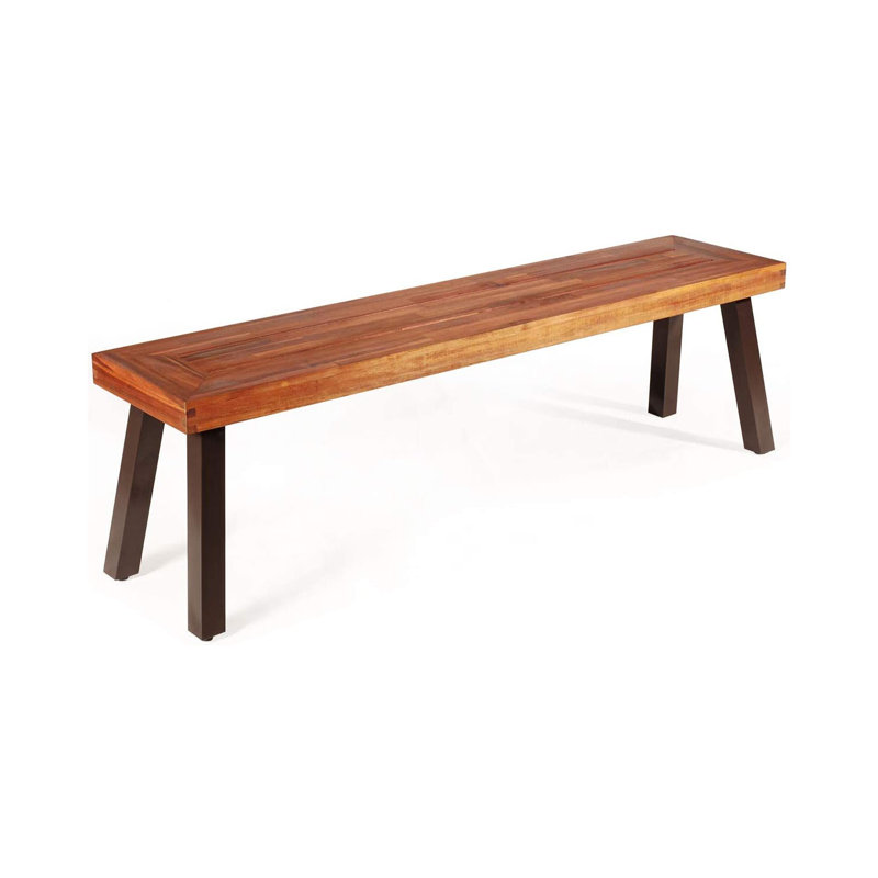 Steel Wood Outdoor Bench