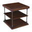 Table de bout carrée en bois massif avec tablettes de rangement Larson