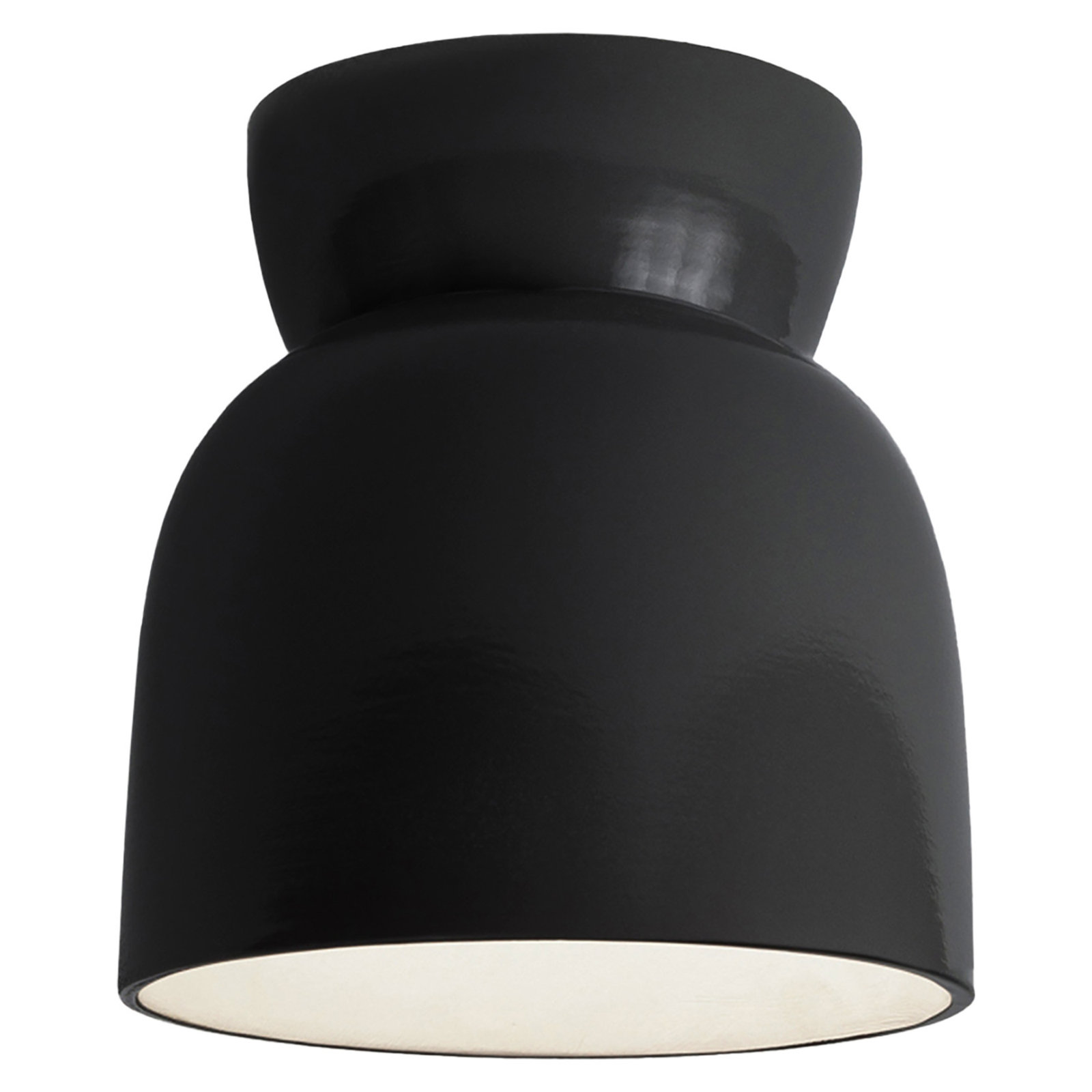 Logan 8" Single Light Flush Mount, Gloss Black, LED (Integrated)
