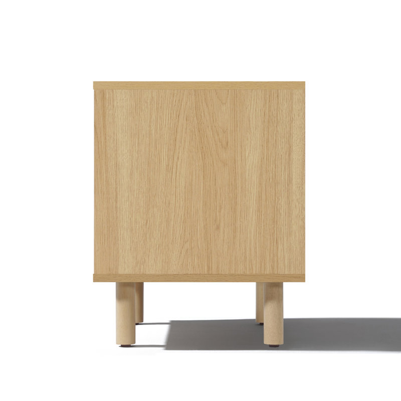 Modern Hazel Oak Nightstand with 2 Drawers