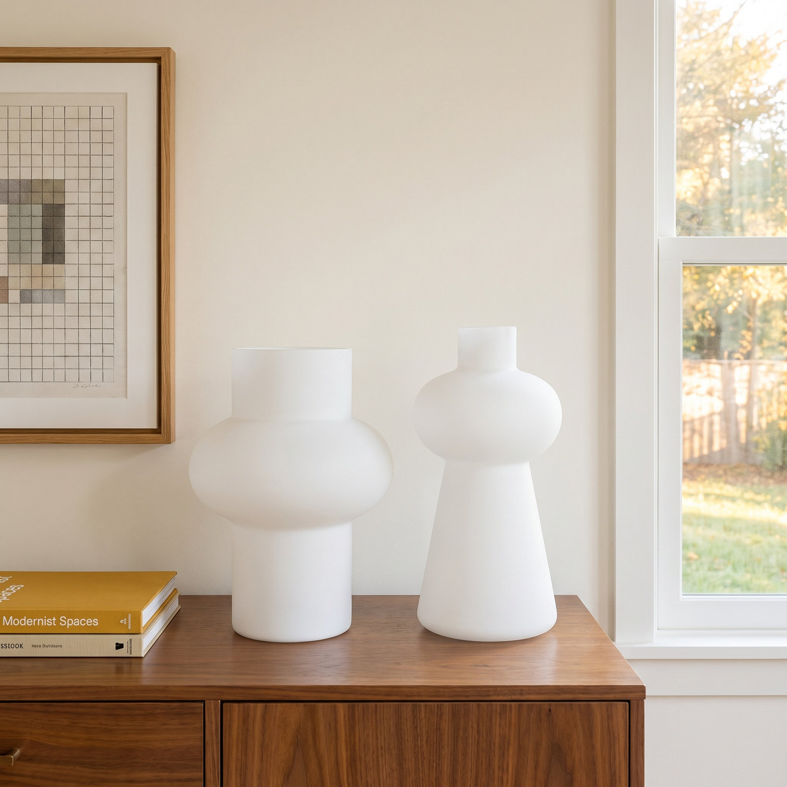 Mable Table Vase, White