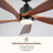 Homegrain 52 inch Mid-Century Black with American Black Walnut Solid Wood Blades Integrated LED Propeller Ceiling Fan with Light 5 Blades-628929762-628929764