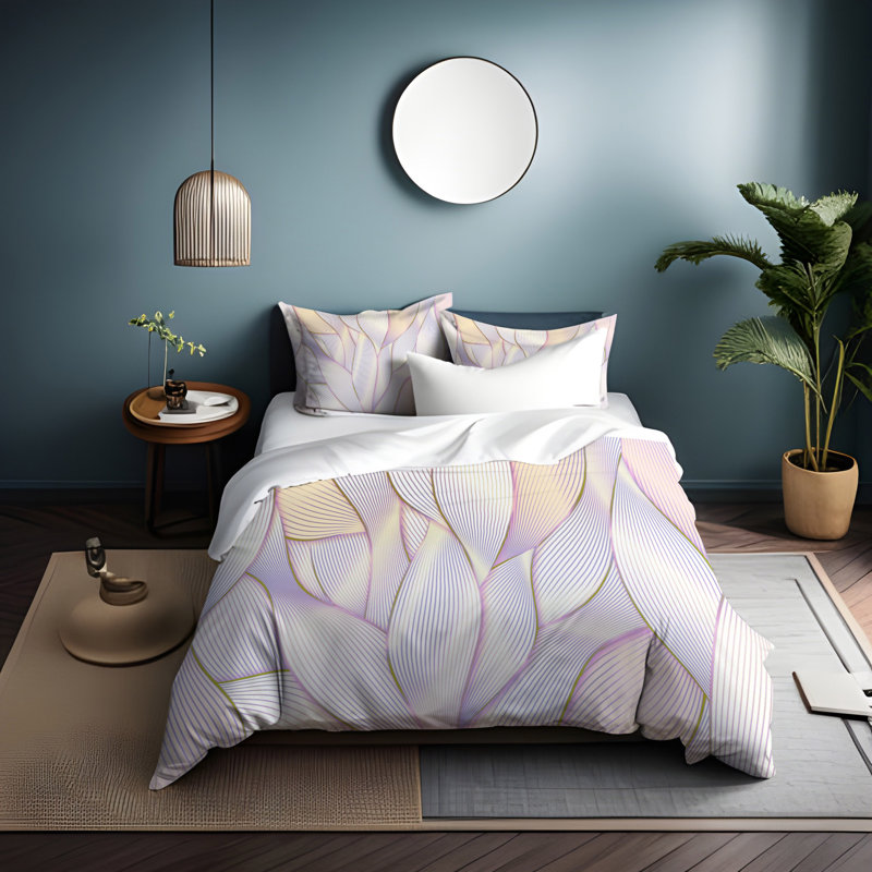 Ensemble de housse de couette , Housse de couette simple + 1 taie décorative pour