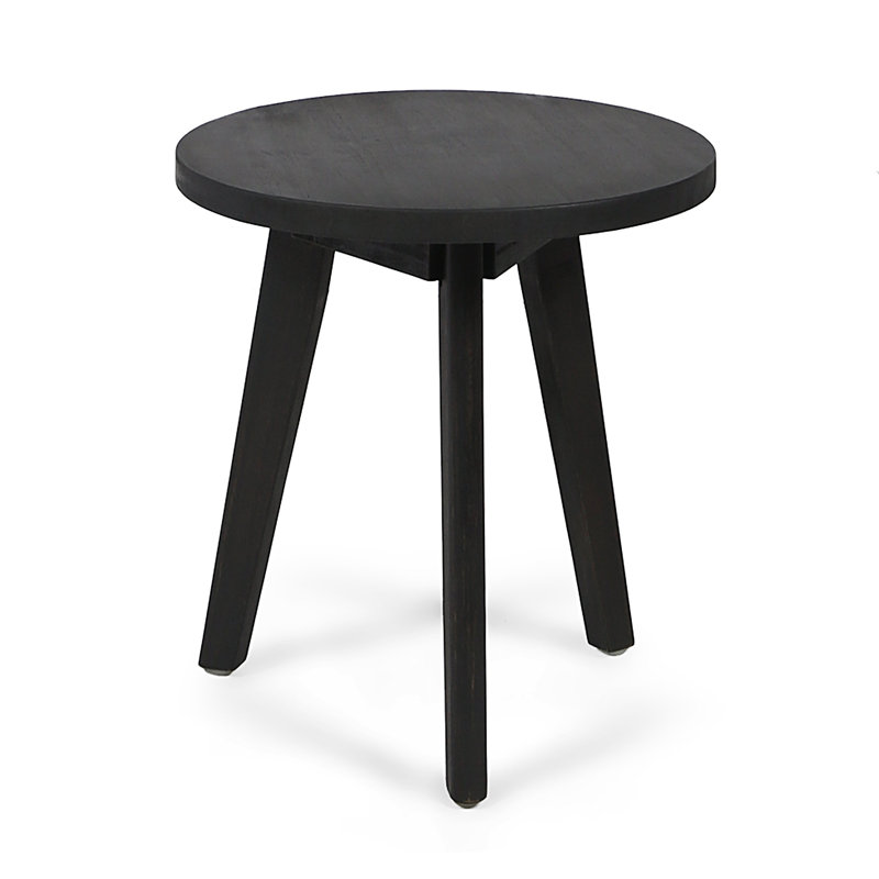 Solid Wood End Table, Dark Gray