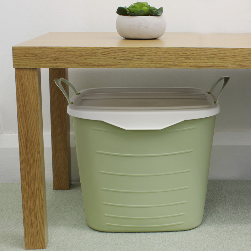 JVL Plastic Decorative Bin, Green, 25L