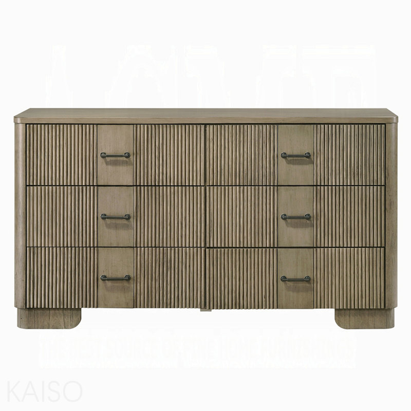 Meuble de chambre rustique en bois rustique 1 pièce avec 6 tiroirs de rangement