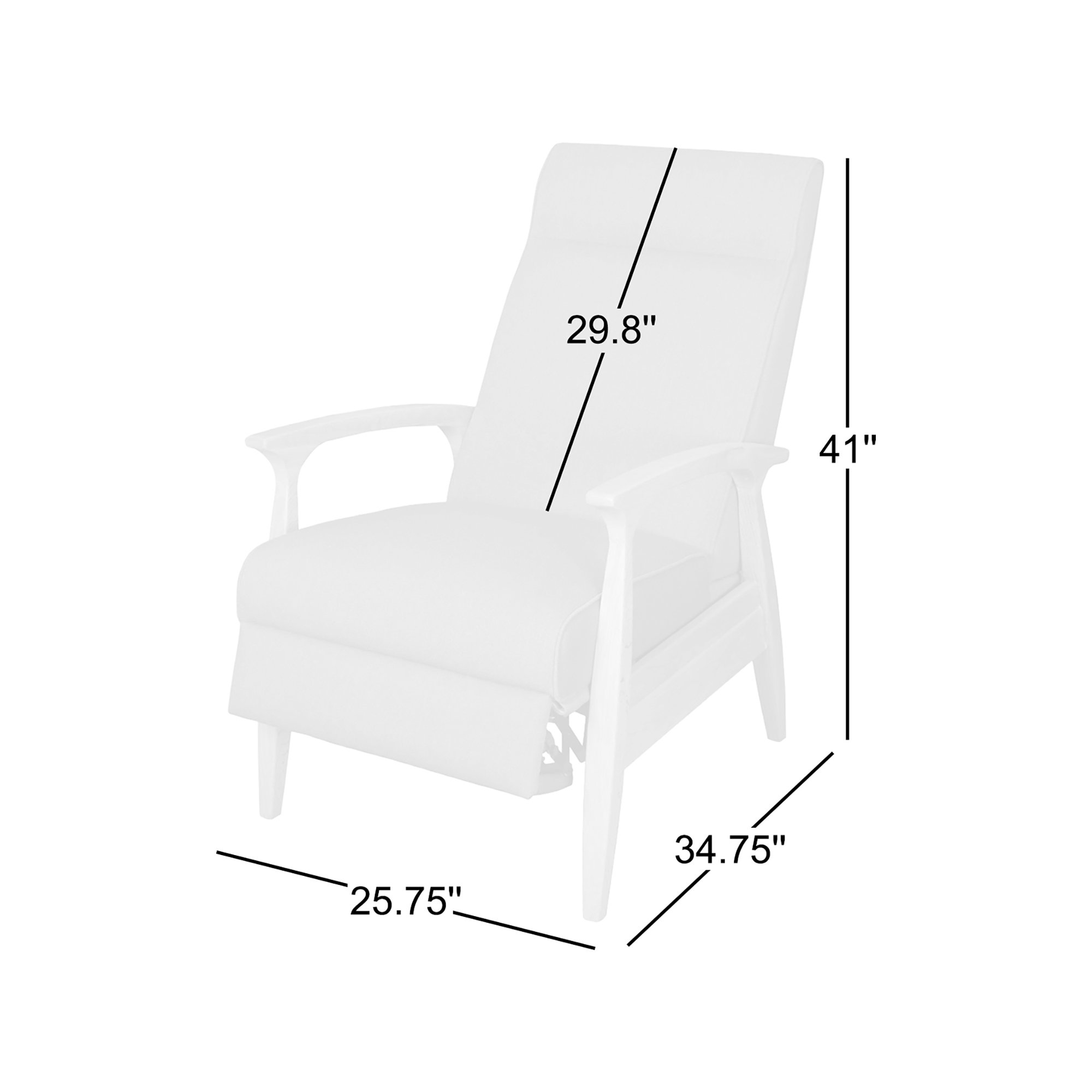 Piedmont Upholstered Recliner, Gray, Light Oak