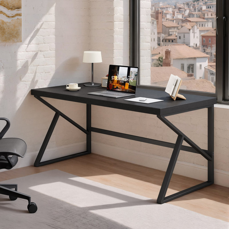 Bureau d'écriture Kelleia, H 29,5 po x l 60 po x P 23,6 po, Chêne noir