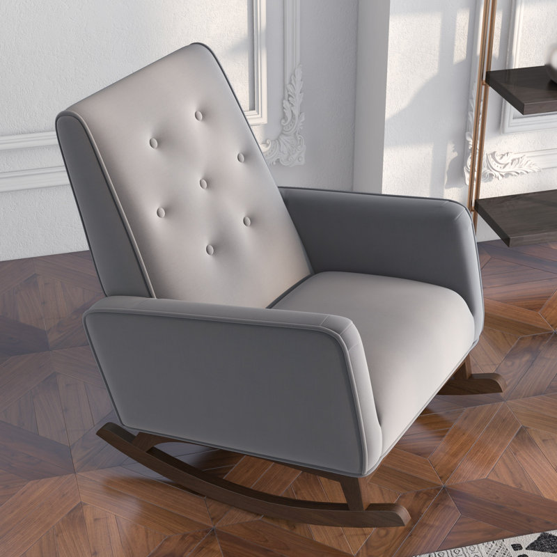 Chaise berçante Rosinski, Microfibre gris clair